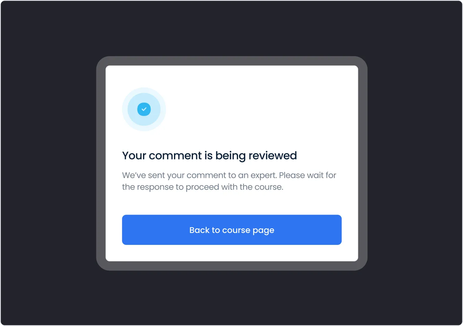 Fórum de discussão com comentários de alunos