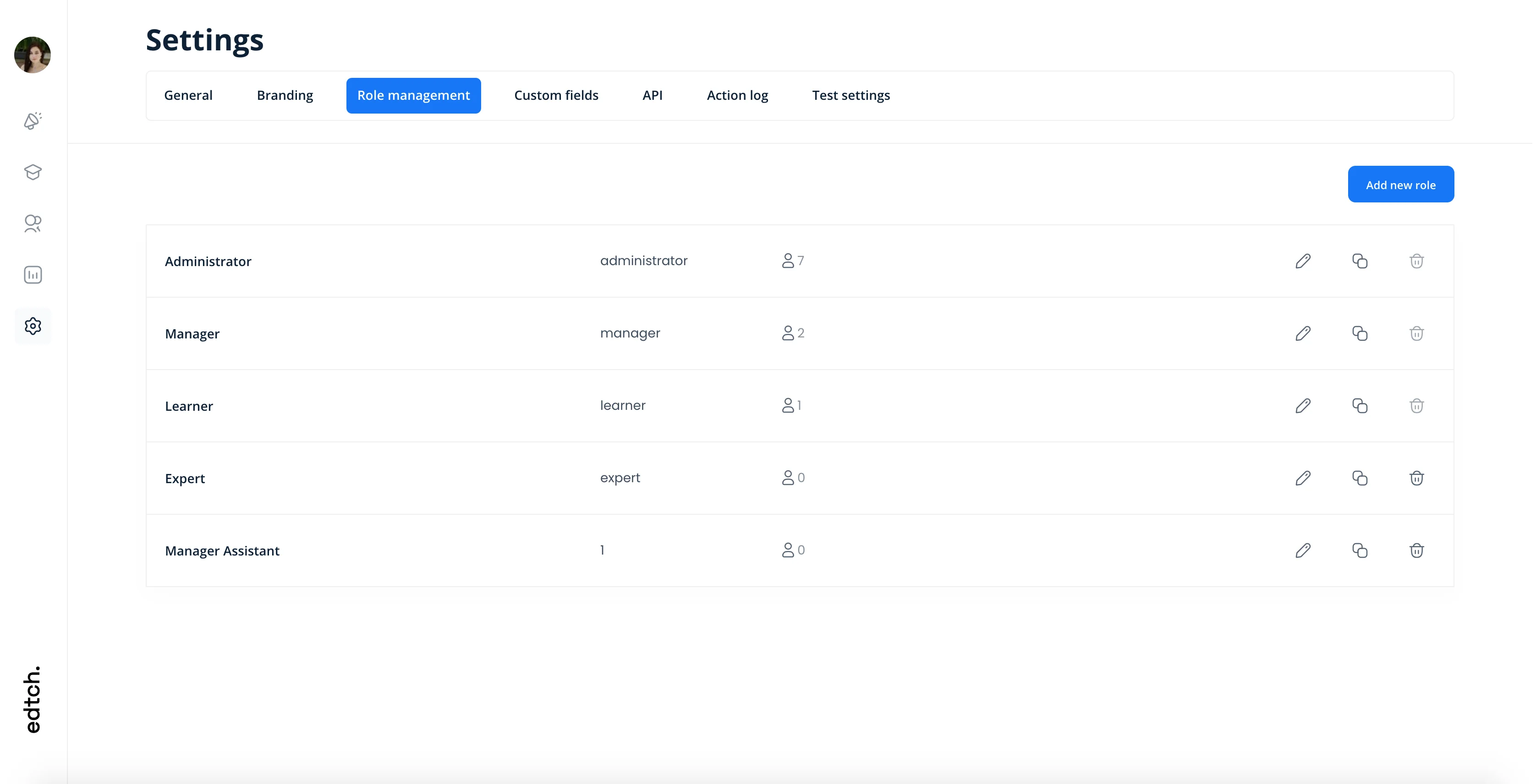 Role Management Interface