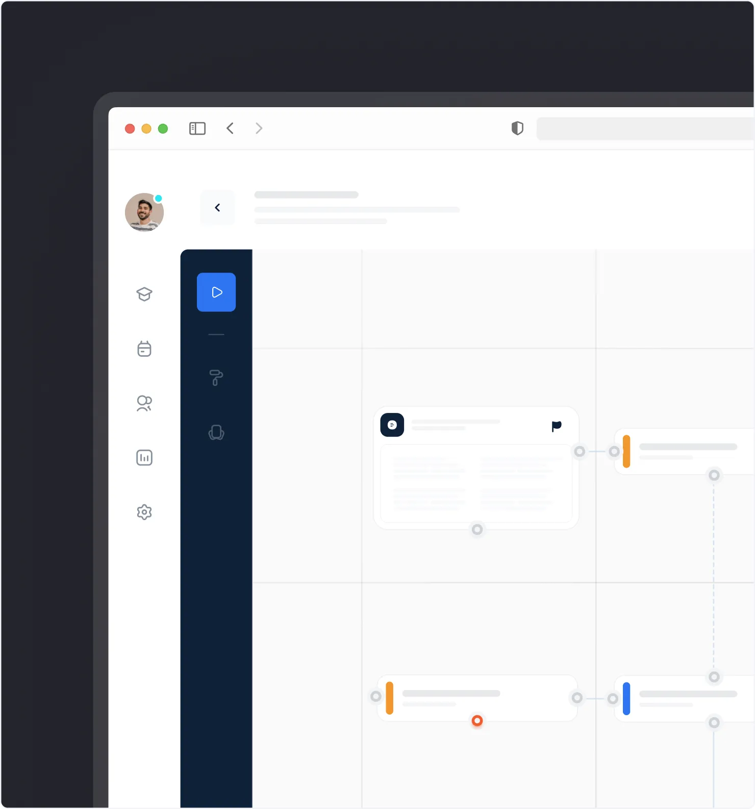 Visual Pathboard showing course structure with connected elements