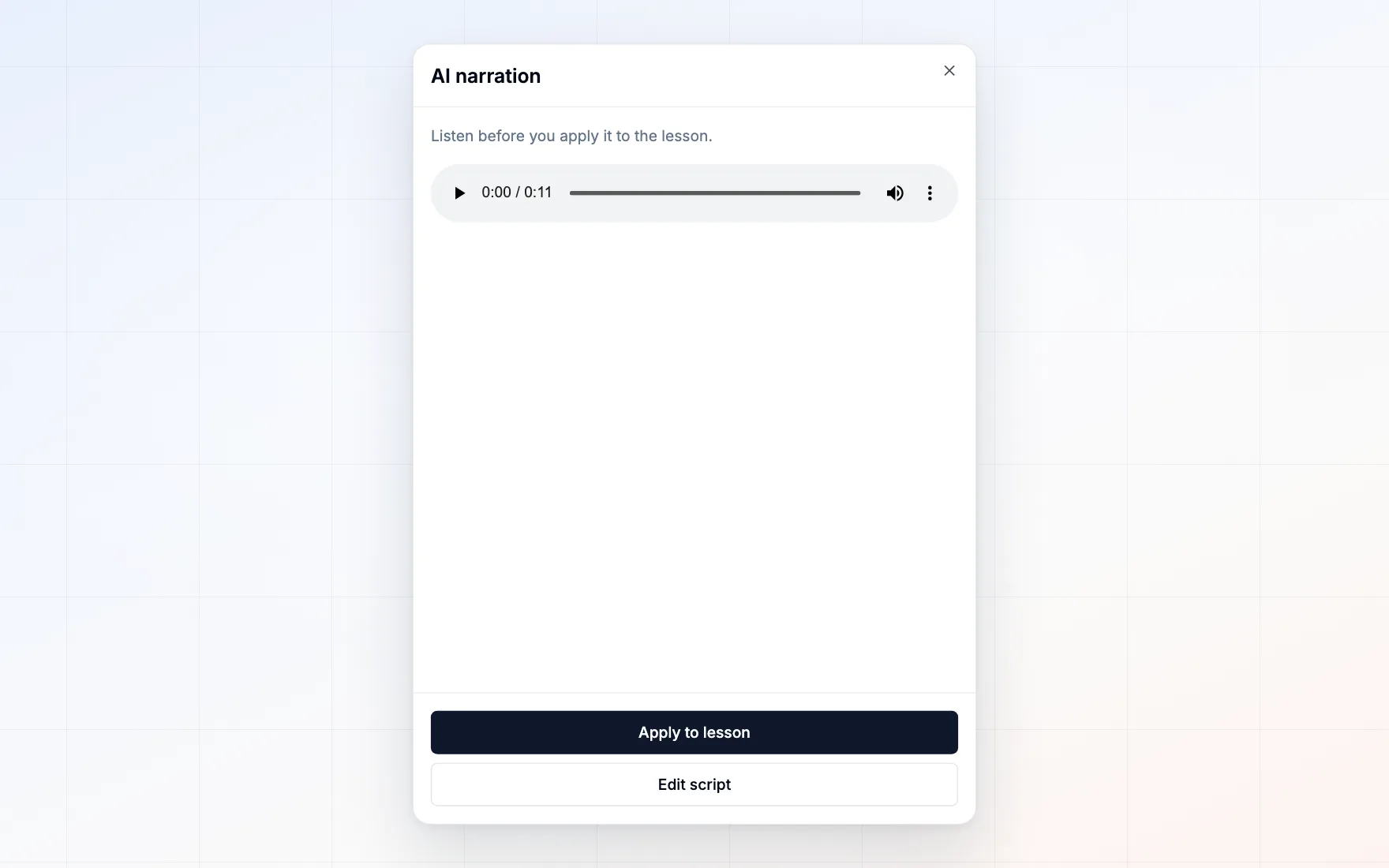 Give your courses a voice — AI narration and presenters, powered by ElevenLabs